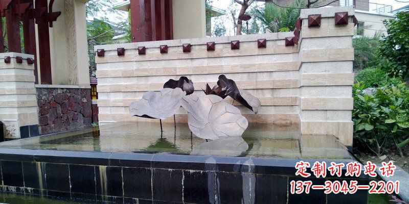 南京锻铜荷花荷叶雕塑