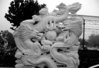 南京精美大理石双龙雕塑