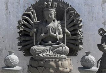 南京宗教庙宇千手观音大理石雕塑