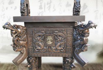 南京典雅双龙四龙铜鼎雕塑