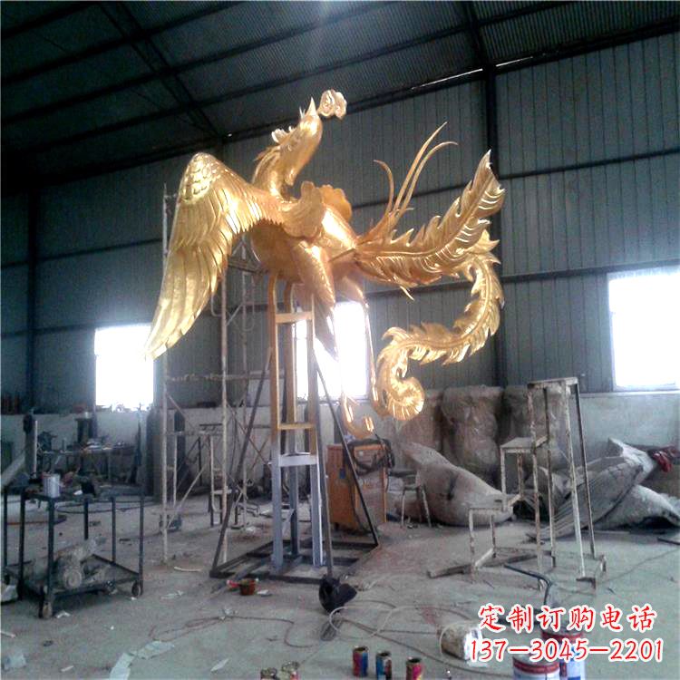 南京锻铜精美凤凰雕塑