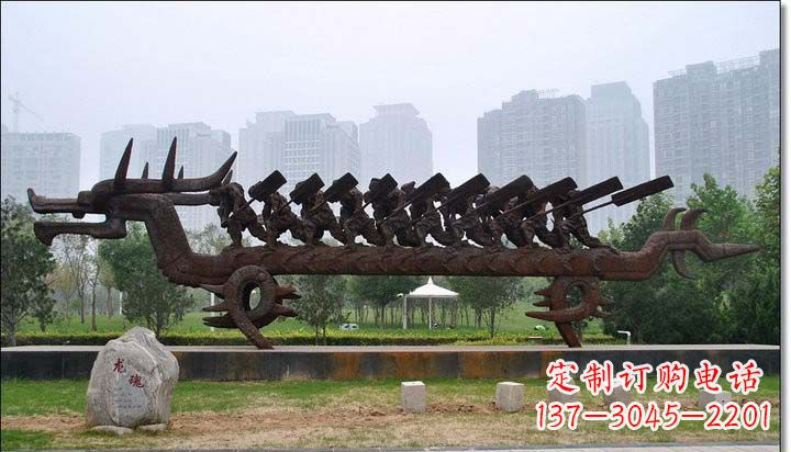 南京锻铜赛龙舟雕塑