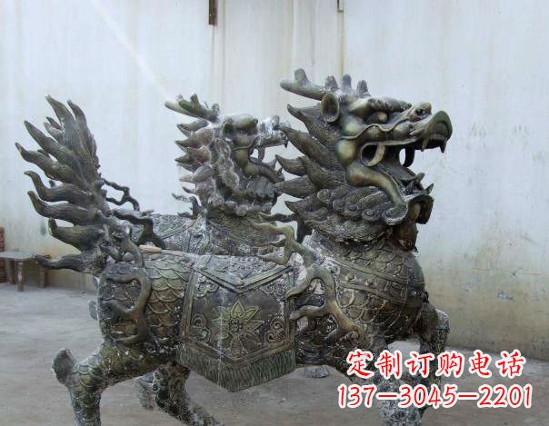 南京精致手工铜麒麟雕塑