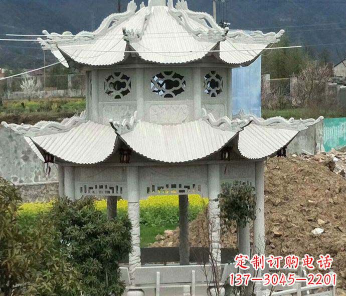 南京多层仿古凉亭石雕 (2)