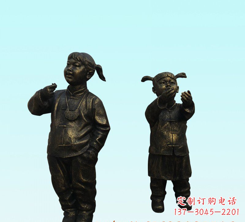 南京儿童人物铜雕