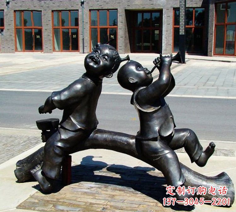 南京儿童玩耍童趣铜雕