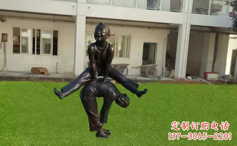 南京儿童跳马铜雕塑
