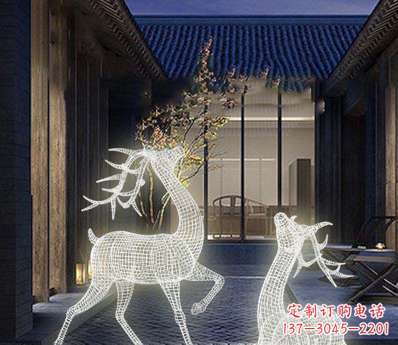南京发光精致梅花鹿雕塑