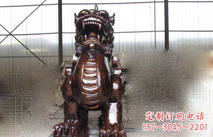 南京来自古老文化的獬豸铜雕