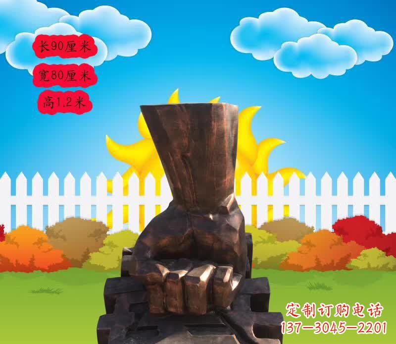 南京精美铜拳头雕塑