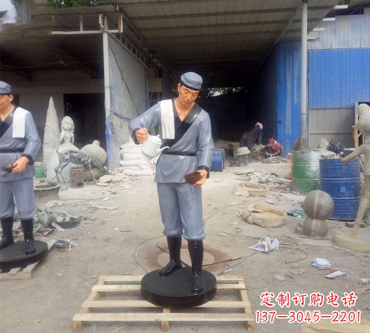 南京铝合金仿真店小二雕塑