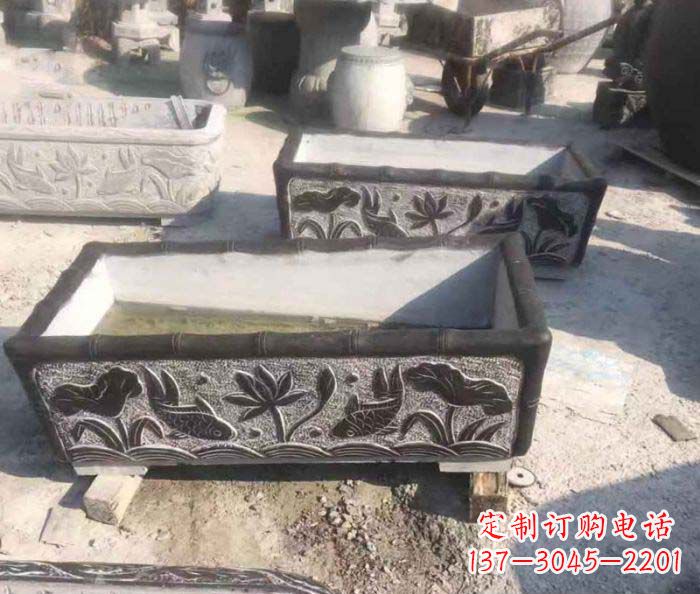 南京精美仿古石水缸雕塑
