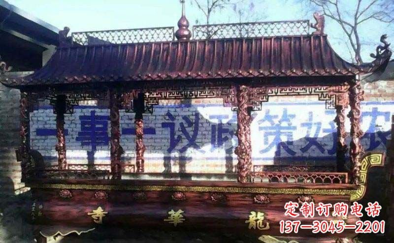 南京方形寺庙香炉铜雕塑