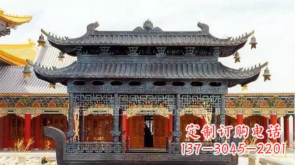 南京方形寺庙香炉铜雕塑