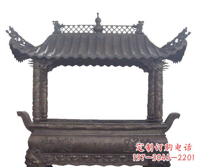 南京古典庙宇香炉铜雕