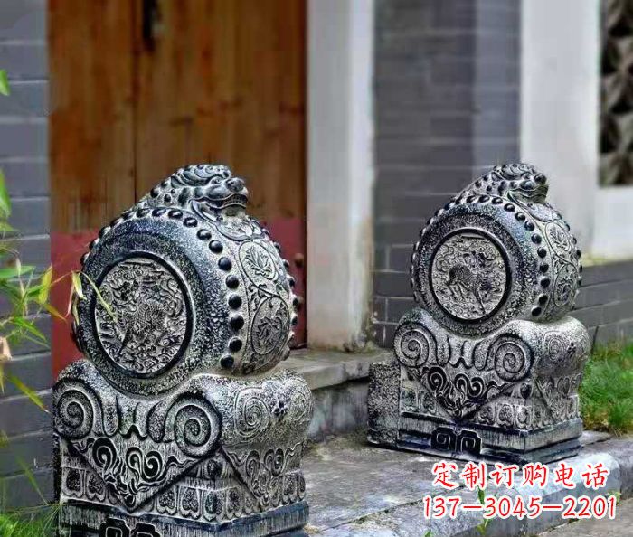 南京精美仿古抱鼓石门墩雕塑
