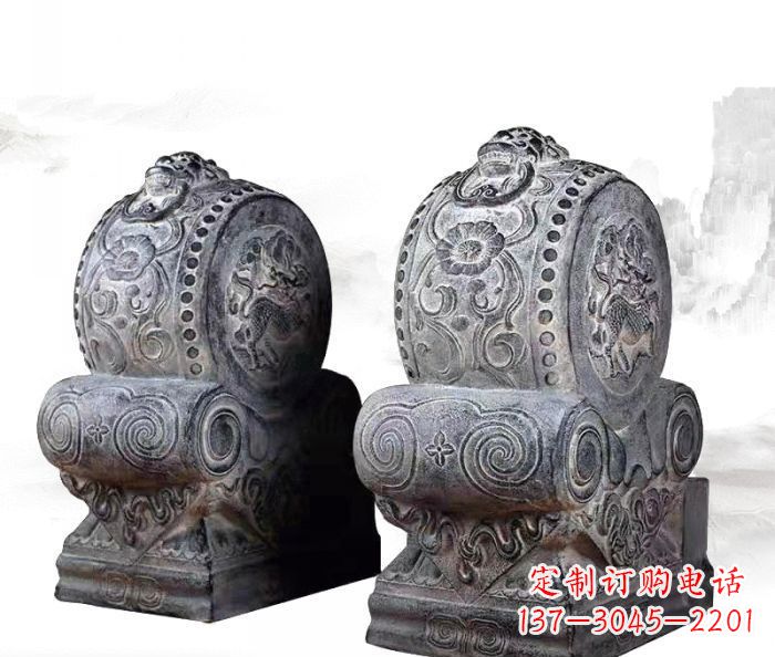 南京仿古抱鼓石镇宅石门墩 (3)