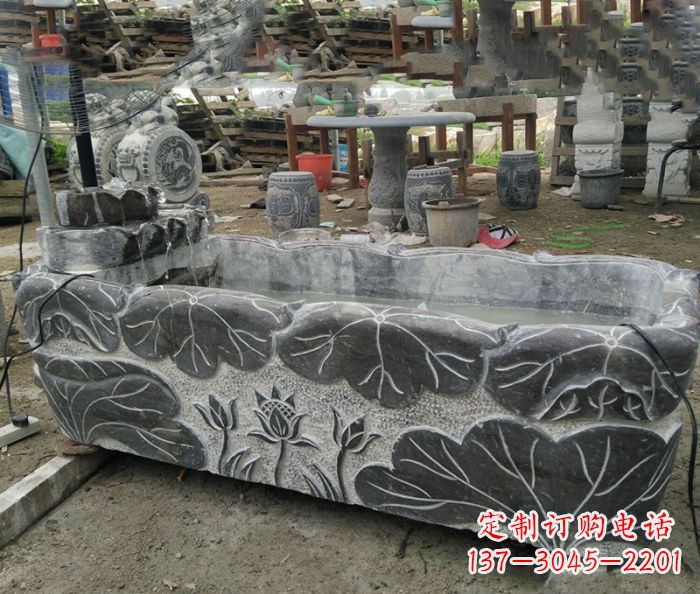 南京仿古荷花石水缸