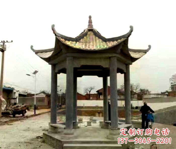 南京仿古六角凉亭石雕 (3)