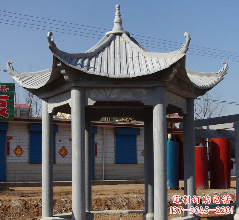 南京仿古六角凉亭石雕 (6)
