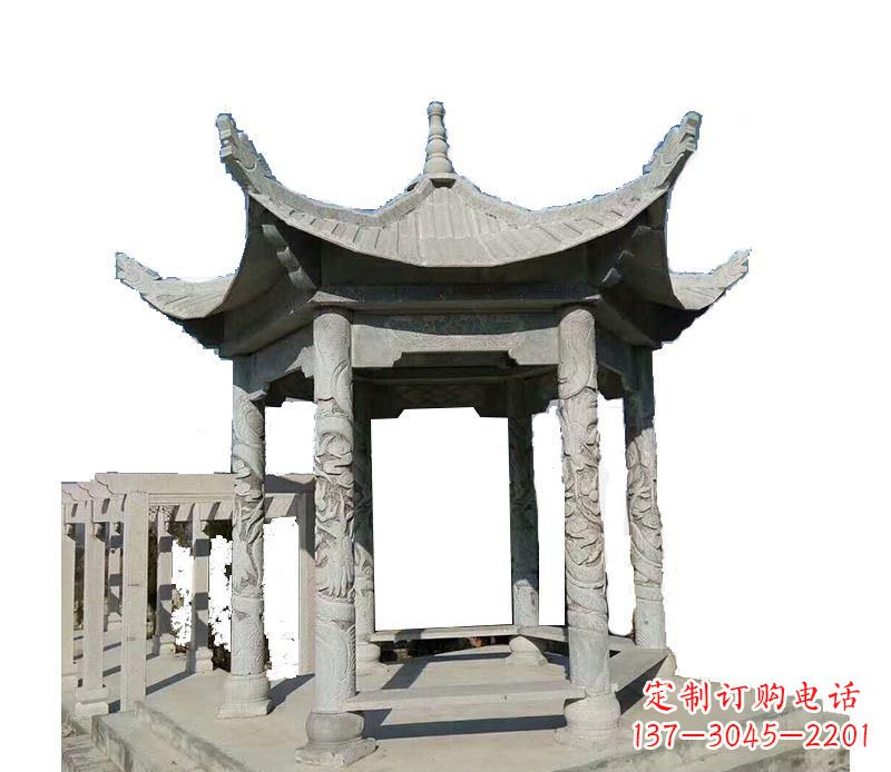 南京仿古六角凉亭石雕 (10)