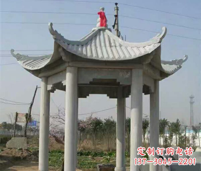南京仿古六角凉亭石雕 (9)