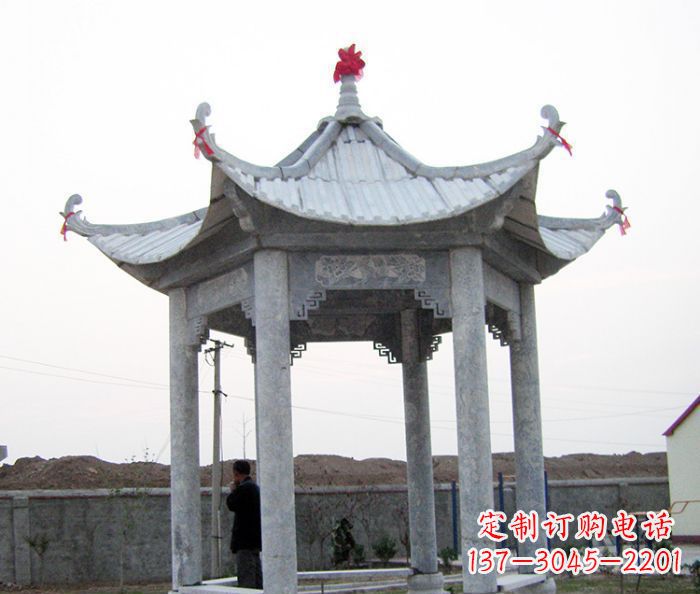 南京仿古六角石雕凉亭