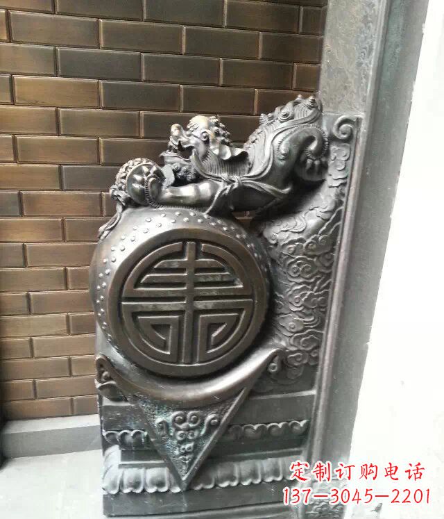 南京精美仿古门墩铜雕