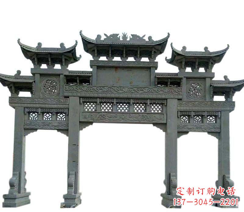 南京精美的仿古大理石牌坊雕塑