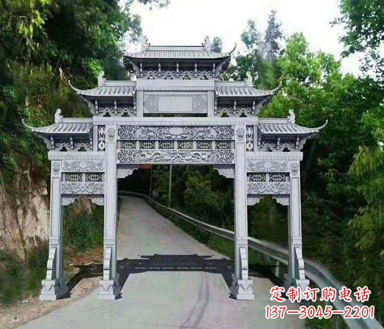 南京仿古三门牌坊石雕
