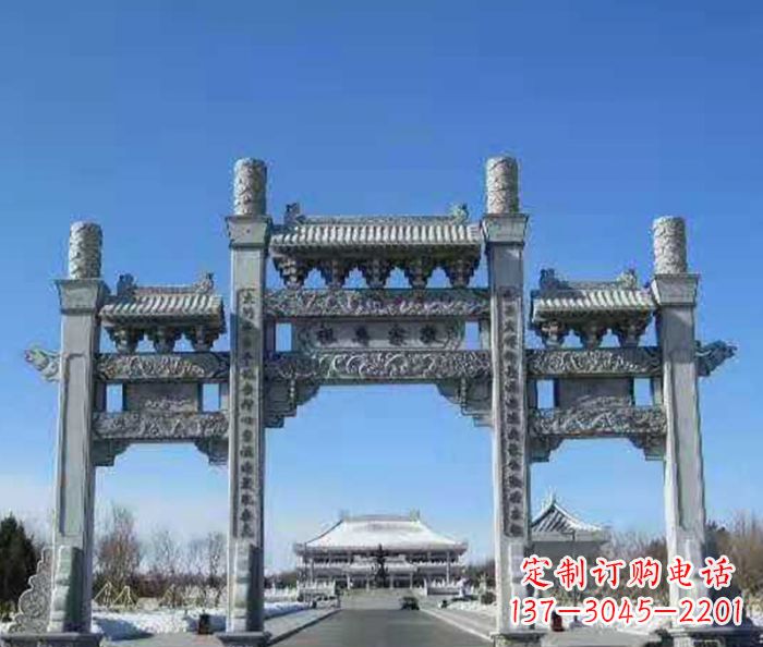 南京领雕仿古三门石牌坊
