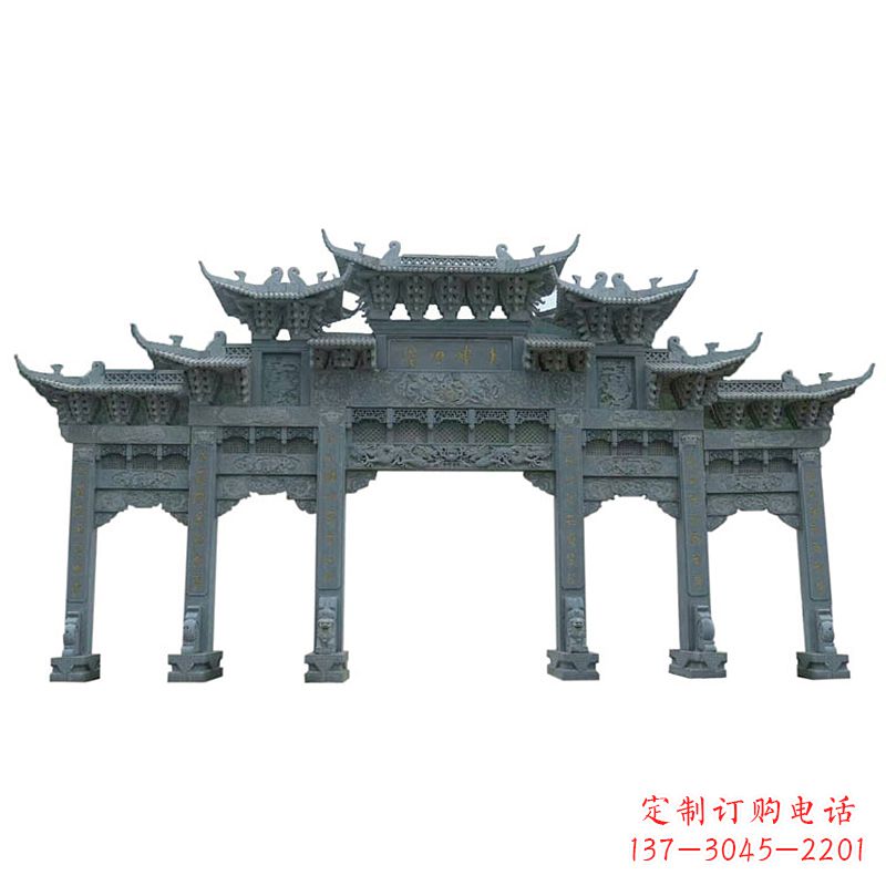 南京中领雕塑牌楼石雕艺术定制的精美雕塑