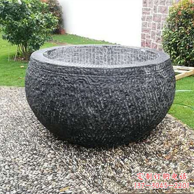 南京仿古石雕水缸,精雕细琢别具一格