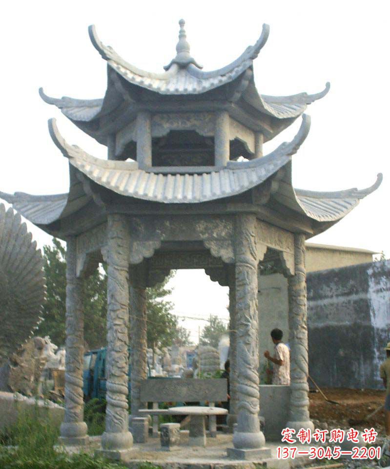 南京传统工艺石雕凉亭,精美细致,给你温馨家园