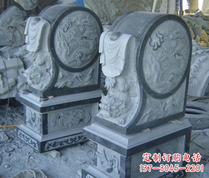 南京仿古石门墩招财抱鼓石雕塑
