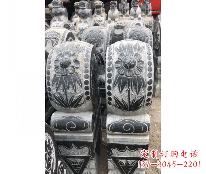 南京仿古石门墩镇宅抱鼓石雕塑