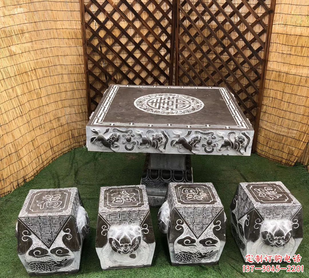 南京仿古石桌凳公园景观石雕