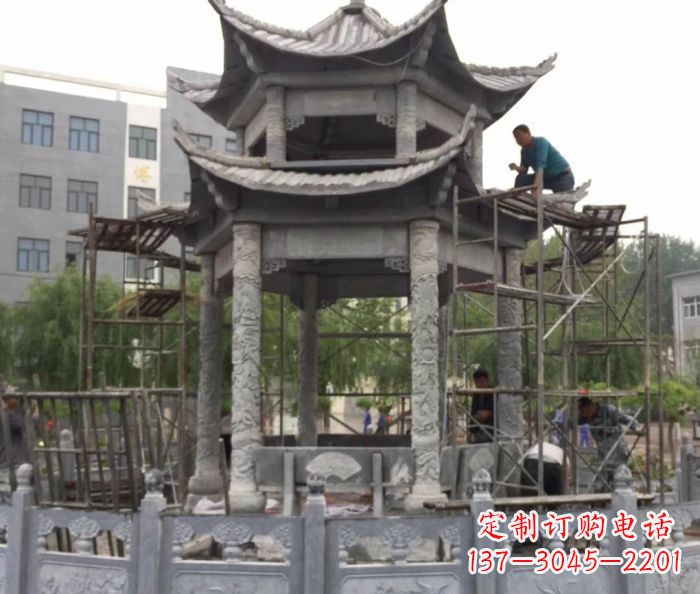 南京仿古双层石雕凉亭
