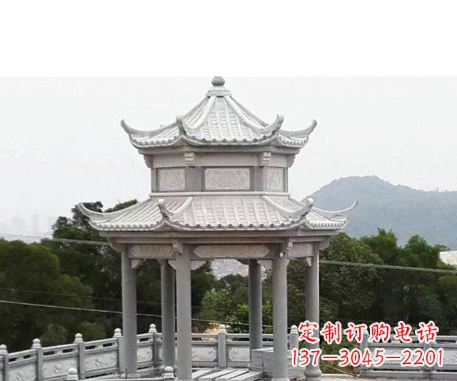 南京仿古双层石雕凉亭 (6)