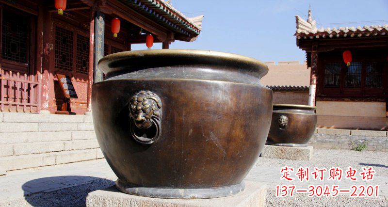 南京仿古圆形水缸铜雕