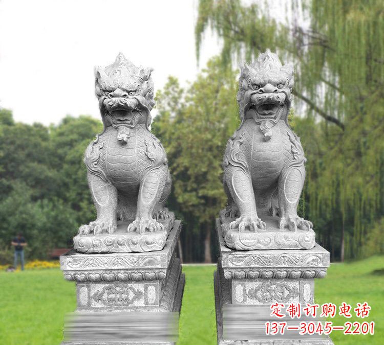 南京仿古坐式麒麟石雕