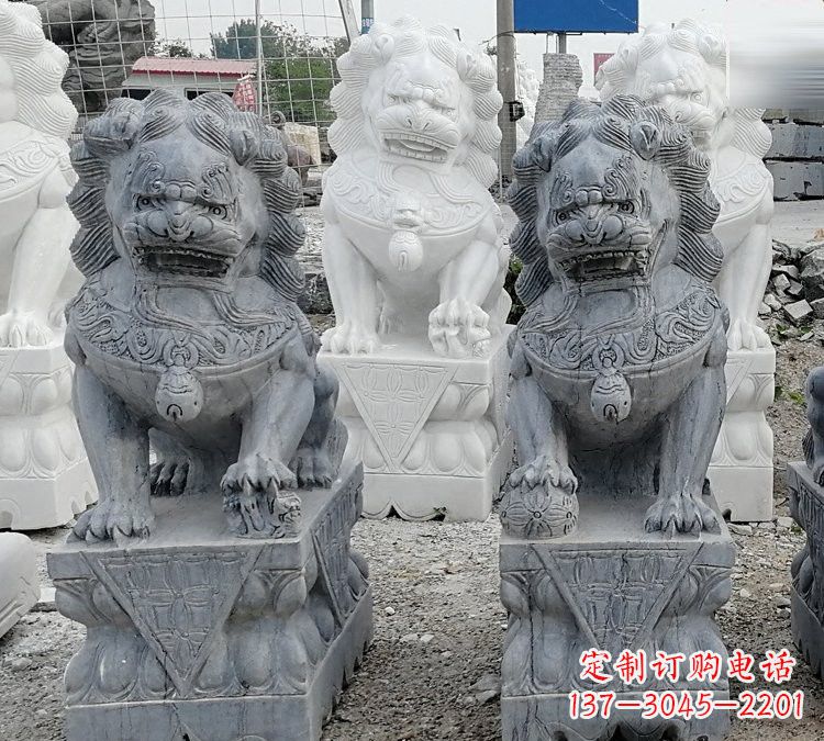 南京仿古青石狮子塑像