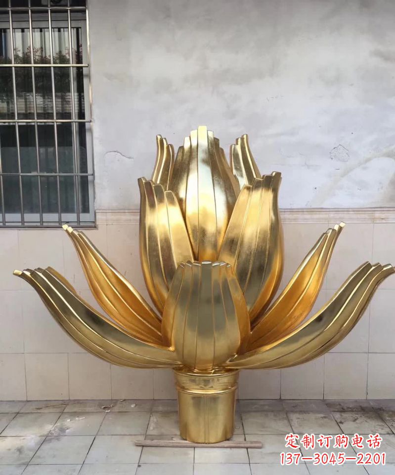 南京精美不锈钢荷花雕塑