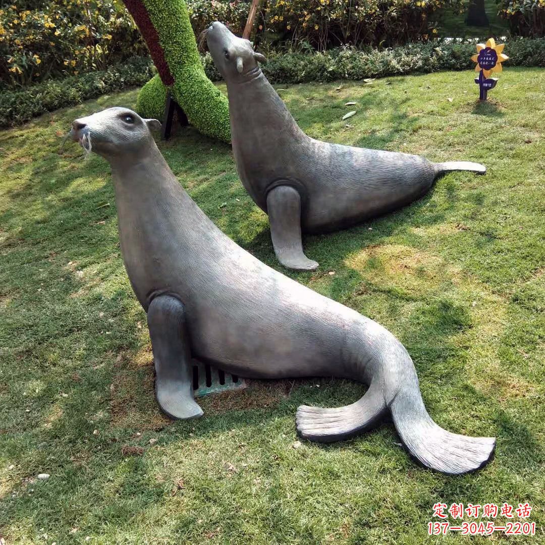 南京精美玻璃钢海豹雕塑