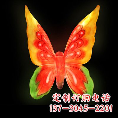 南京艺术雕塑大号黄色发光蝴蝶