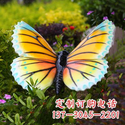 南京仿真蝴蝶_黄蓝色80x68x35