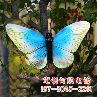 南京仿真蝴蝶_蓝白色款40x42x13