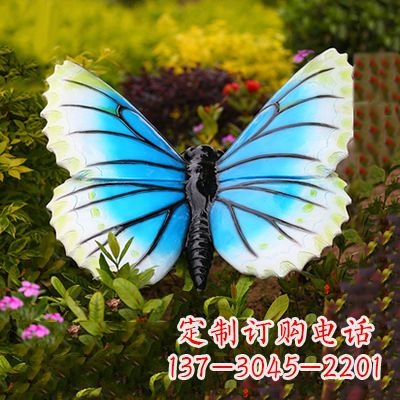 南京仿真蝴蝶_蓝白色款60x68x35