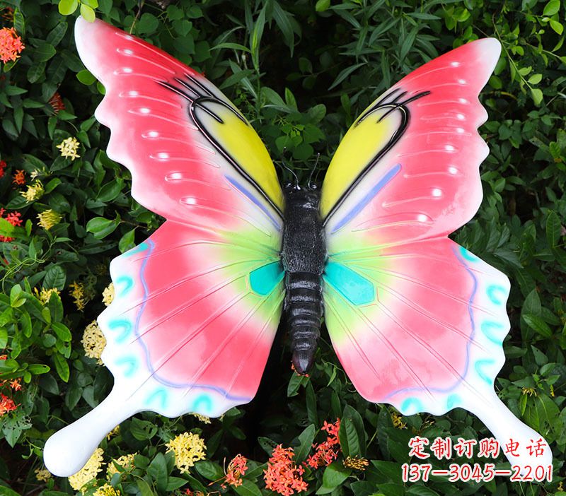 南京仿真蝴蝶摆件花园园林彩绘动物树脂雕塑