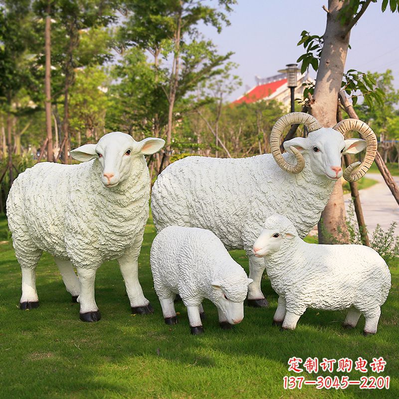 南京乡村绵羊雕塑 – 农家院庭院仿真动物摆件
